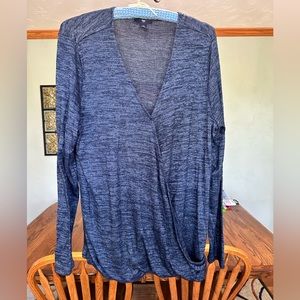 Gap Long Sleeve Crossover Draped Knit Top XL